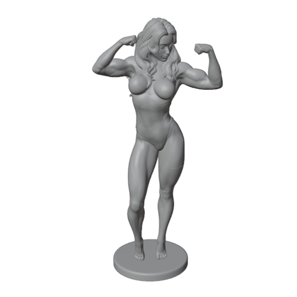 3D Printing Instructor - Sexy Fitness Woman with Long Hair,