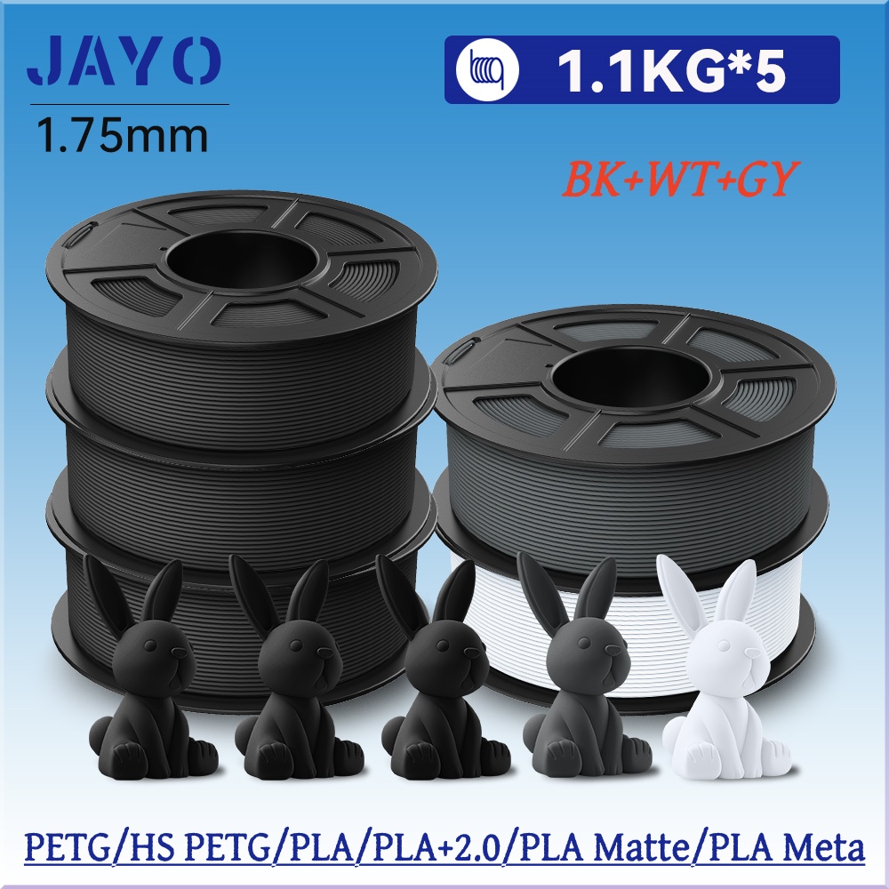 Carbon Fiber Filament - JAYO 5 Rolls 3D Printer PLA/PETG/PLA+/PLA