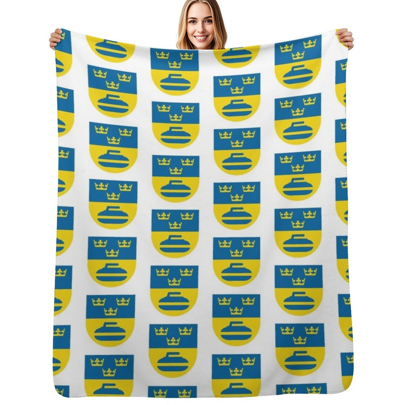 3D Printing Icon - Sweden curling icons Throw Blanket blankets
