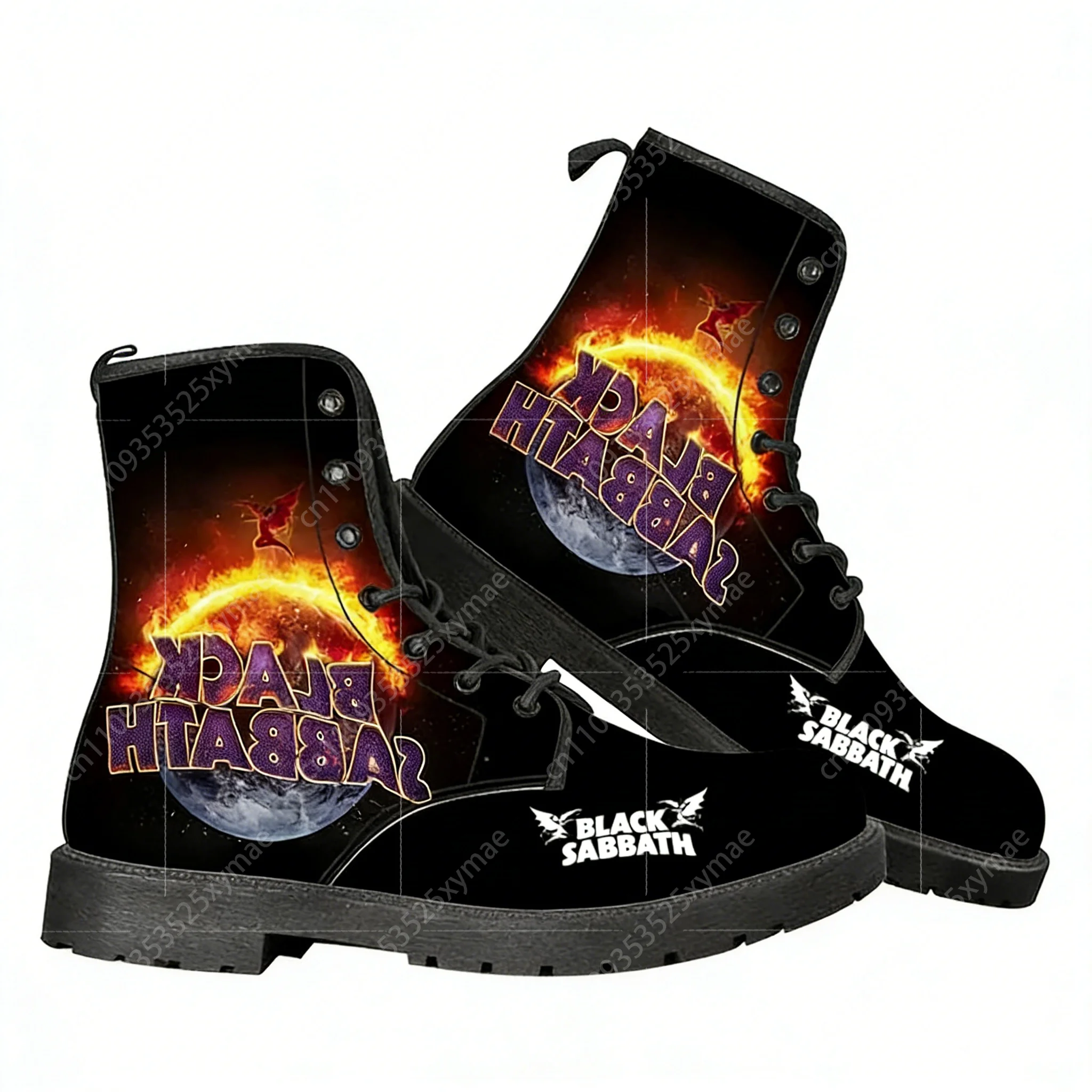 3D Printing Metal - Black Sabbath Rock Band Casual Boots