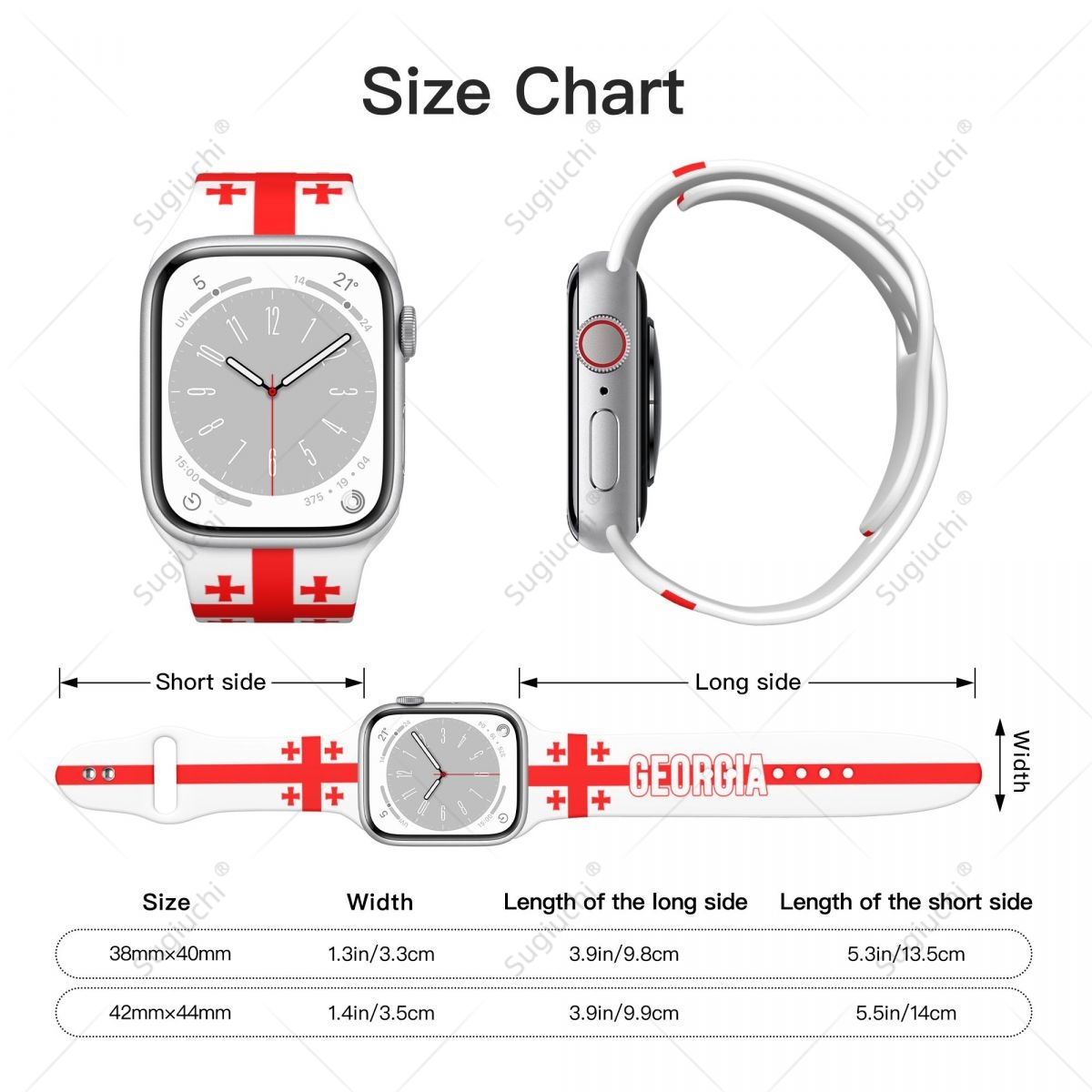Unisex Georgia Flag 3D Printin - 3D Printing Watch recension och pris