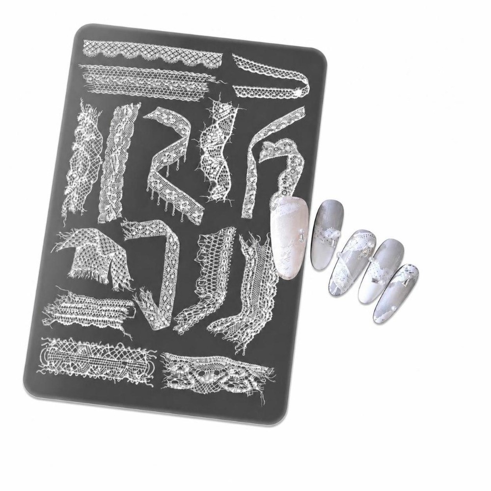 Lace Ribbon Nail Stamping Plat - 3D Printing Template recension och pris