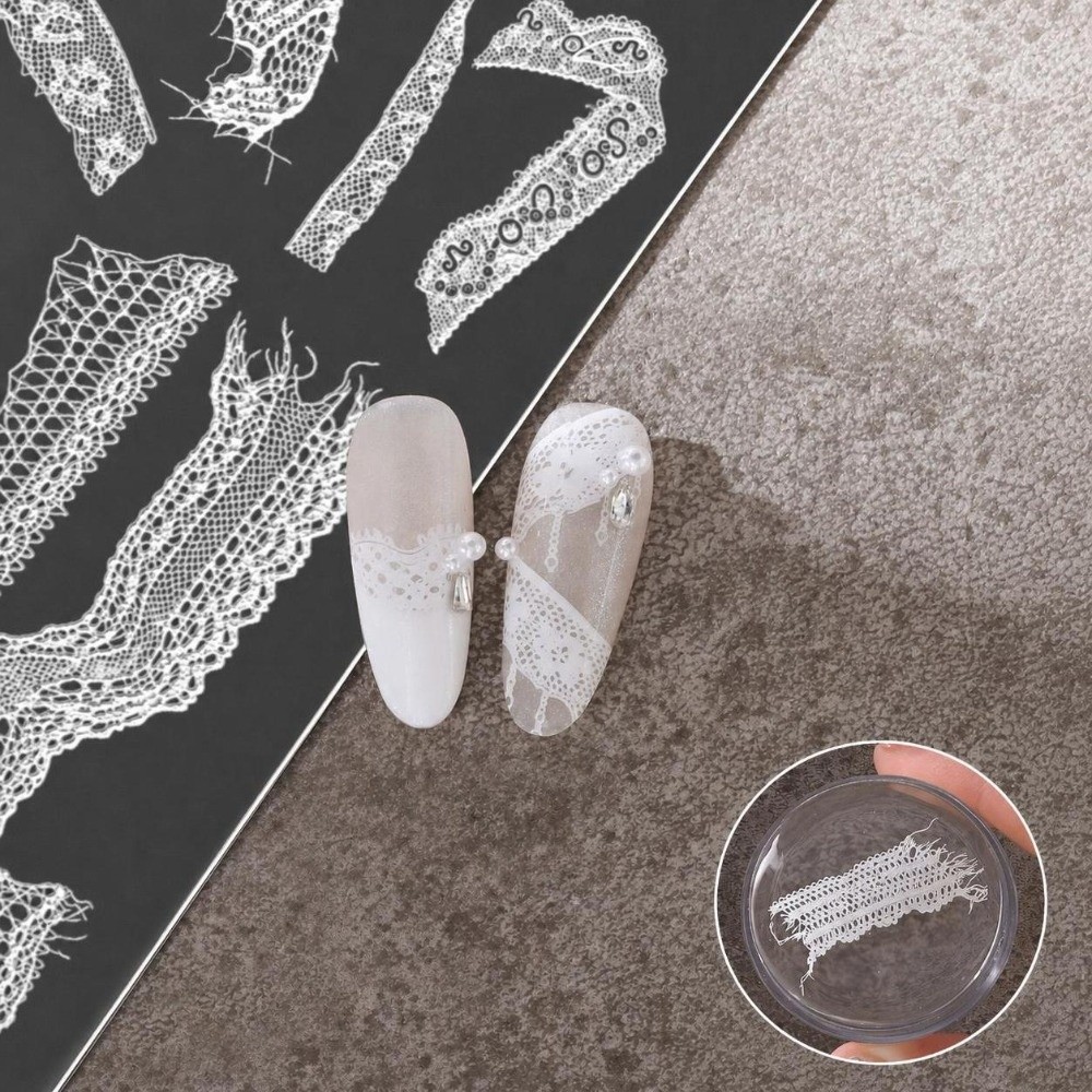 Lace Ribbon Nail Stamping Plat - 3D Printing Template recension och pris