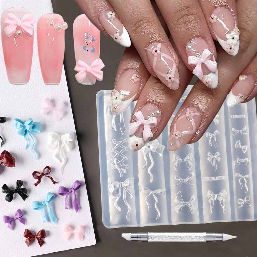 1Pcs 3D Bowknot Silicone Nail  - 3D Printing Template recension och pris