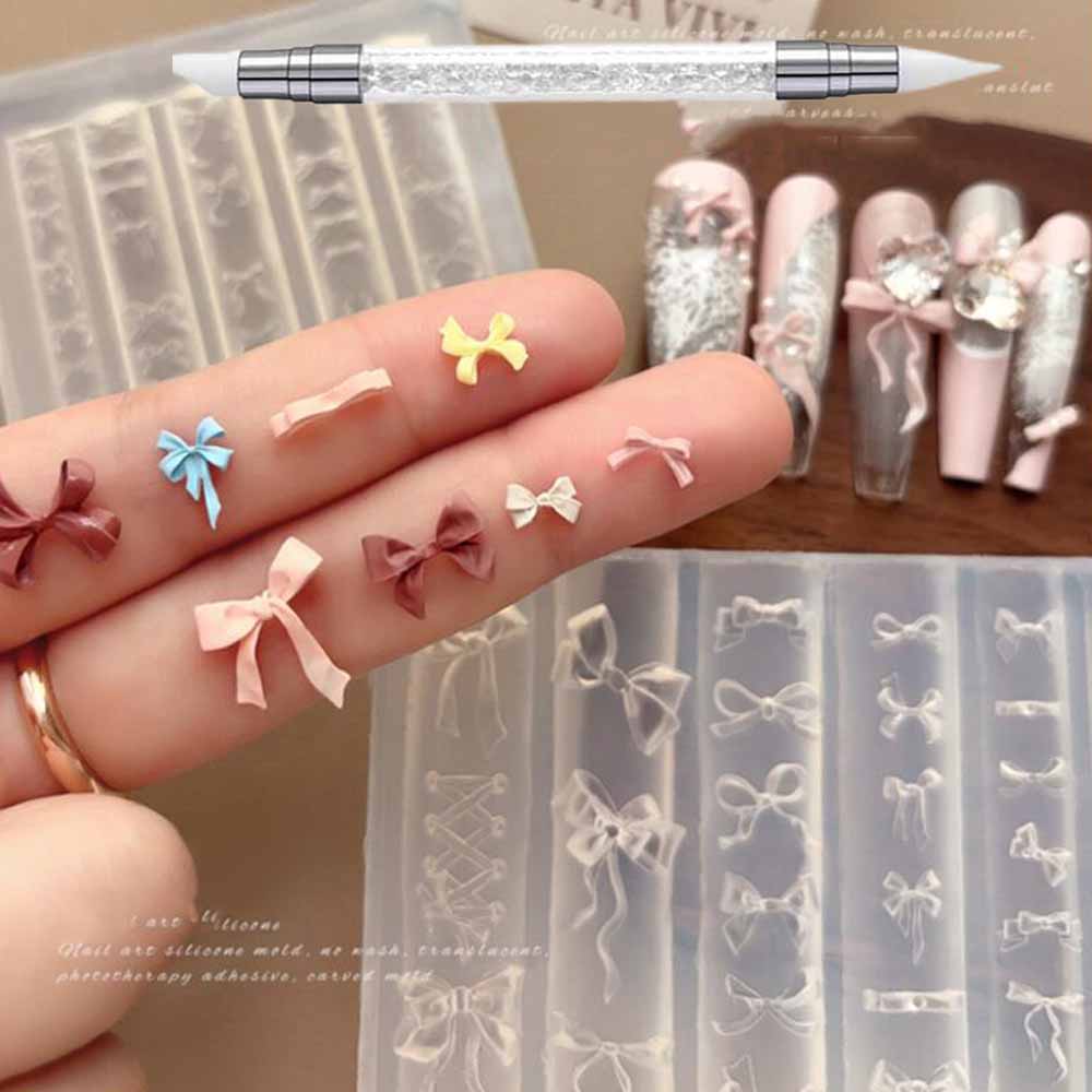1Pcs 3D Bowknot Silicone Nail  - 3D Printing Template recension och pris