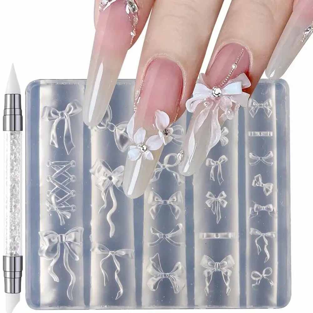 1Pcs 3D Bowknot Silicone Nail  - 3D Printing Template recension och pris