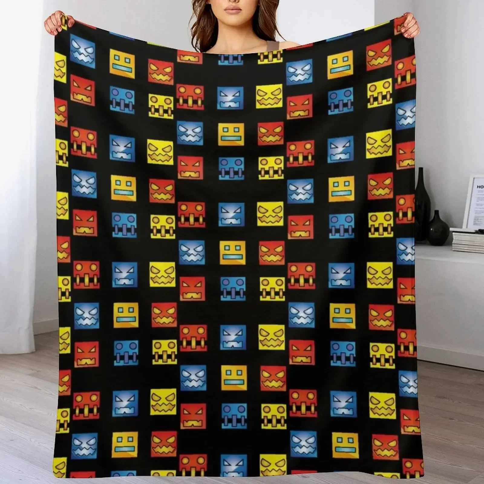 geometry dash icon face Throw  - 3D Printing Icon recension och pris